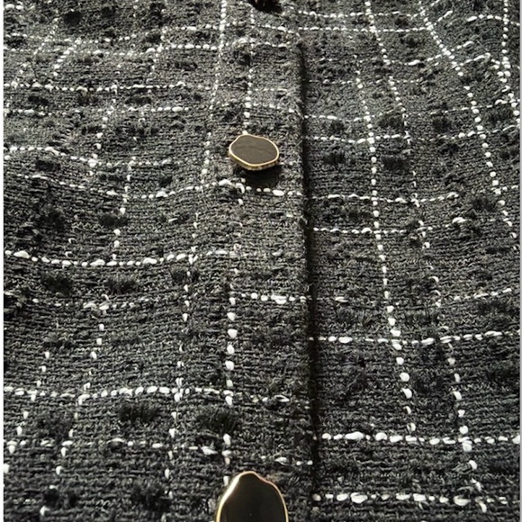 NWT Zara tweed black and white short sleeve dress XS - Picture 7 of 8